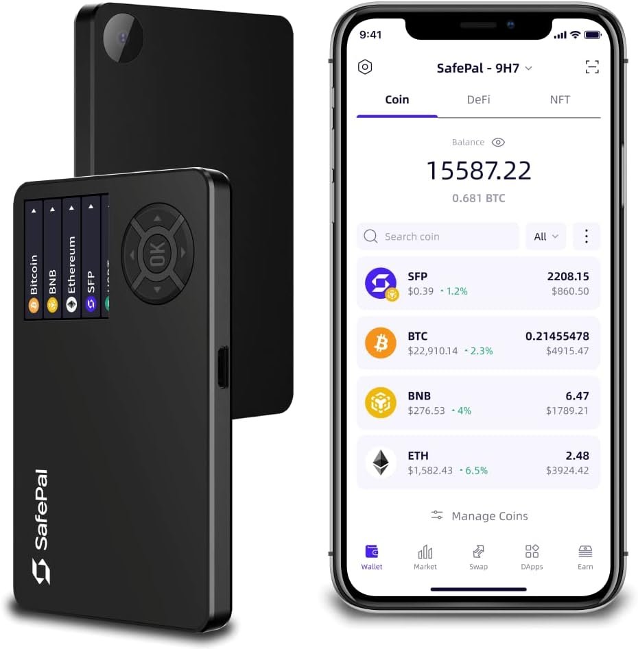 SafePal S1, usb, Cryptocurrency Hardware Wallet, Wireless Cold Storage for Bitcoin, Ethereum and More Tokens, Internet Isolated  100% Offline, Securely Stores Private Keys, Seeds  Crypto Assets